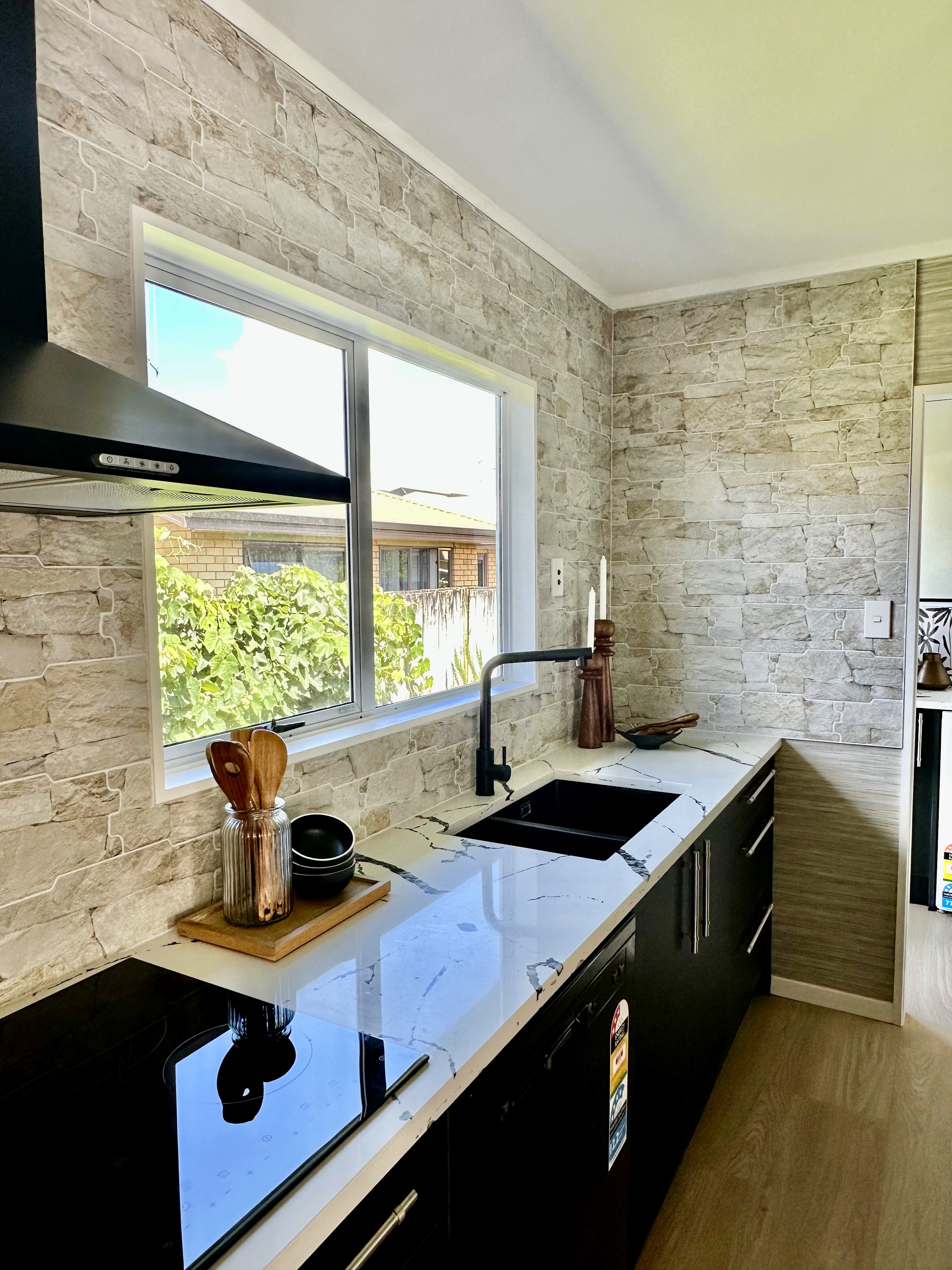 After — marble kitchen benchtop